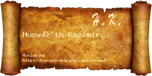 Husvéth Kazimir névjegykártya
